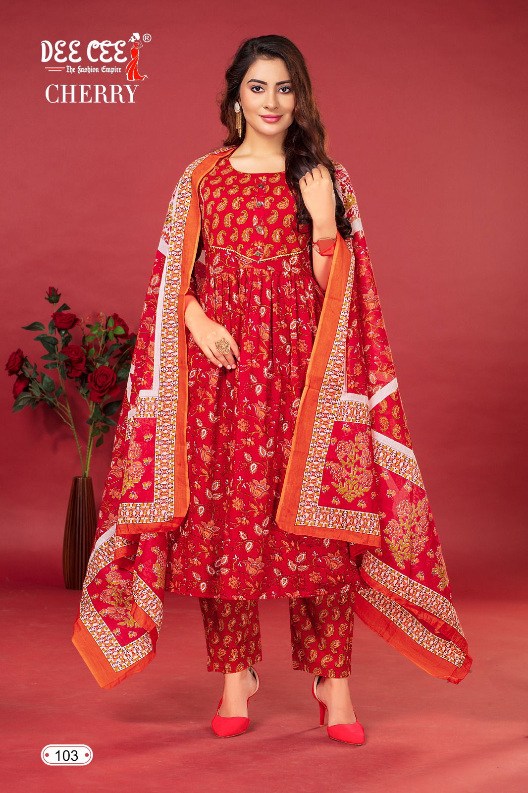 Cherry By Deecee Cambric Cotton Printed Kurtis With Bottom Dupatta Wholesale Shop In Surat
